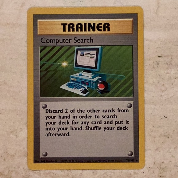 Pokemon Card 1999 Computer Search Trainer 71/102 Base Set TCG - Picture 6 of 6